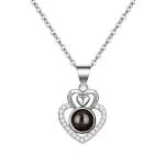 Orca Whale Personalized Photo Projection Sterling Silver Necklace - 图片 31