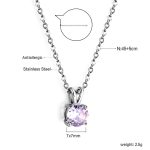 Round Cut Twisted Synthetic Morganite Sterling Silver Necklace - 图片 13