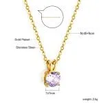 Round Cut Twisted Synthetic Morganite Sterling Silver Necklace - 图片 14