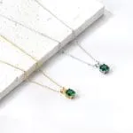 Round Cut Twisted Synthetic Morganite Sterling Silver Necklace - 图片 3