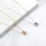 Round Cut Twisted Synthetic Morganite Sterling Silver Necklace - 图片 4