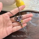 "Never Ending Love" Skull Key Design Sterling Silver Necklace - 图片 2