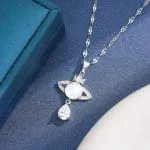 "Witch On Broom" Sterling Silver Necklace - 图片 49