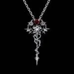 "Kiss My Rose" Snake Design Sterling Silver Necklace