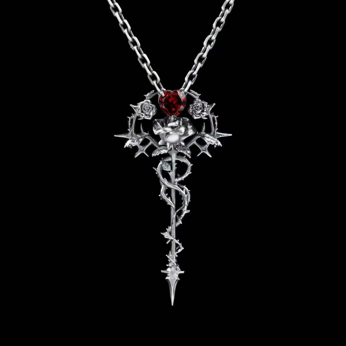g_4969_0.jpg "Kiss My Rose" Snake Design Sterling Silver Necklace - 图片 1