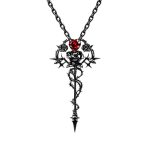 "Kiss My Rose" Snake Design Sterling Silver Necklace - 图片 5