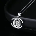 Halo Pear Cut Sterling Silver Necklace - 图片 2