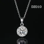 Halo Pear Cut Sterling Silver Necklace - 图片 12