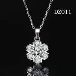 Halo Pear Cut Sterling Silver Necklace - 图片 13