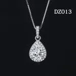 Halo Pear Cut Sterling Silver Necklace - 图片 15