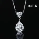 Halo Pear Cut Sterling Silver Necklace - 图片 18