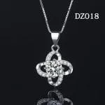 Halo Pear Cut Sterling Silver Necklace - 图片 20