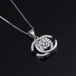 Halo Pear Cut Sterling Silver Necklace - 图片 3