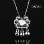 Halo Pear Cut Sterling Silver Necklace - 图片 32