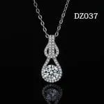Halo Pear Cut Sterling Silver Necklace - 图片 37