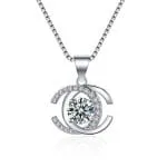 Halo Pear Cut Sterling Silver Necklace - 图片 5