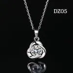 Halo Pear Cut Sterling Silver Necklace - 图片 7