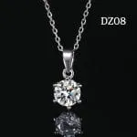 Halo Pear Cut Sterling Silver Necklace - 图片 10