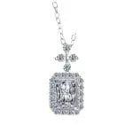 Halo Radiant Cut Sterling Silver Necklace - 图片 7