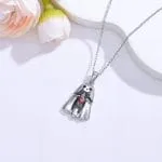 Hug Me "Avocado Cat" Enamel Sterling Silver Necklace - 图片 2