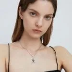 Hug Me "Avocado Cat" Enamel Sterling Silver Necklace - 图片 3