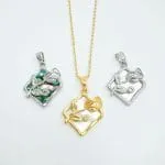 "Lucky Day" Dolphin Emerald Cut Sterling Silver Necklace