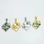 "Lucky Day" Dolphin Emerald Cut Sterling Silver Necklace - 图片 2