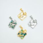 "Lucky Day" Dolphin Emerald Cut Sterling Silver Necklace - 图片 3