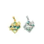 "Lucky Day" Dolphin Emerald Cut Sterling Silver Necklace - 图片 5