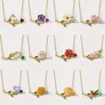 Dreamy Garden Butterfly Loves Flower Phalaenopsis Orchid Sterling Silver Necklace - 图片 5