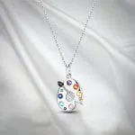 "Art And Life" Paintbrush&Palette Sterling Silver Necklace
