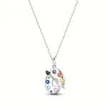 "Art And Life" Paintbrush&Palette Sterling Silver Necklace - 图片 5