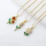 "Blooming Sunflower" Sterling Silver Necklace - 图片 3