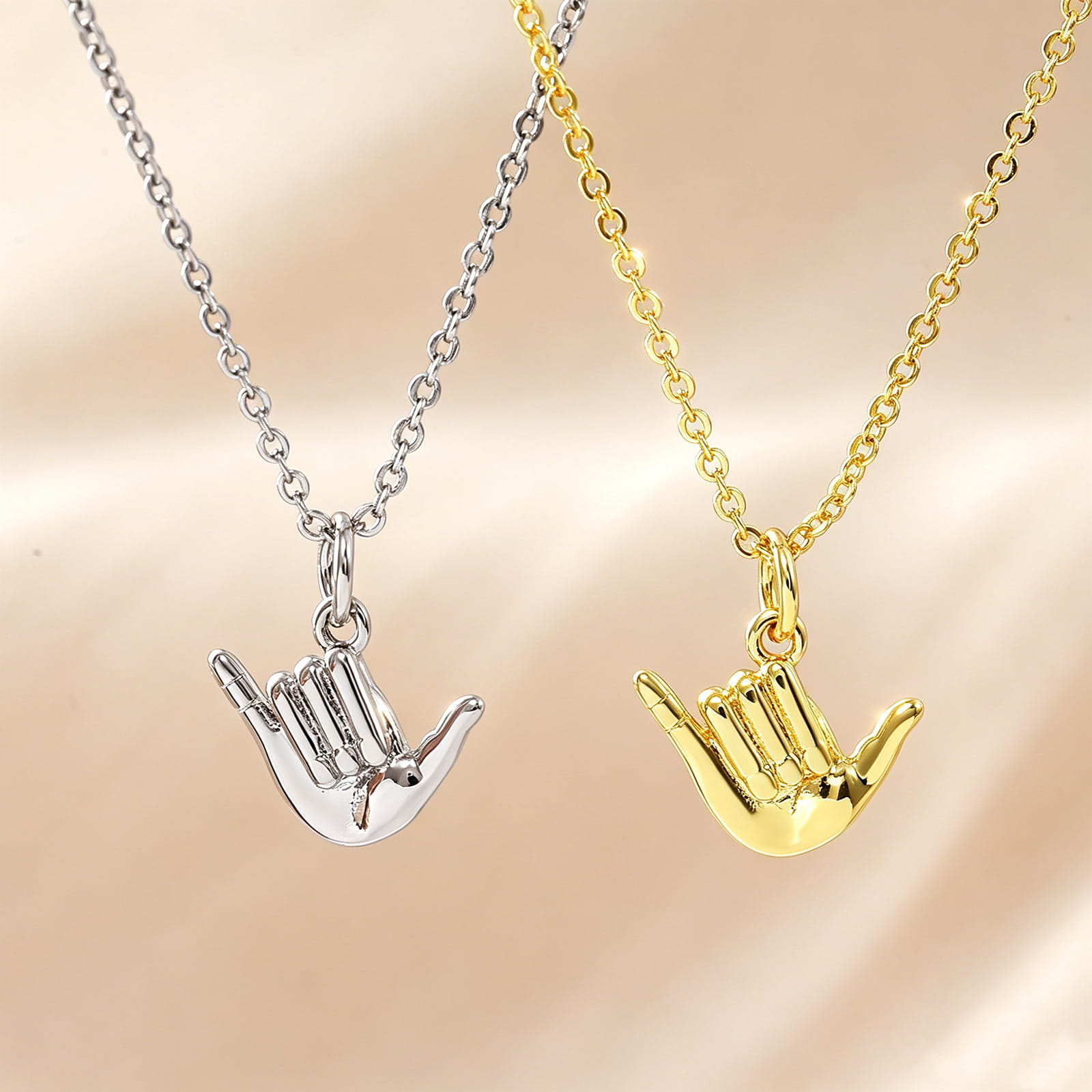 g_5034_0.jpg "Rock And Roll" Gesture Sterling Silver Necklace - 图片 1