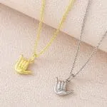 "Rock And Roll" Gesture Sterling Silver Necklace - 图片 2