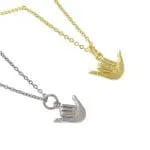 "Rock And Roll" Gesture Sterling Silver Necklace - 图片 5