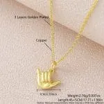 "Rock And Roll" Gesture Sterling Silver Necklace - 图片 6