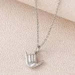 "Rock And Roll" Gesture Sterling Silver Necklace - 图片 7