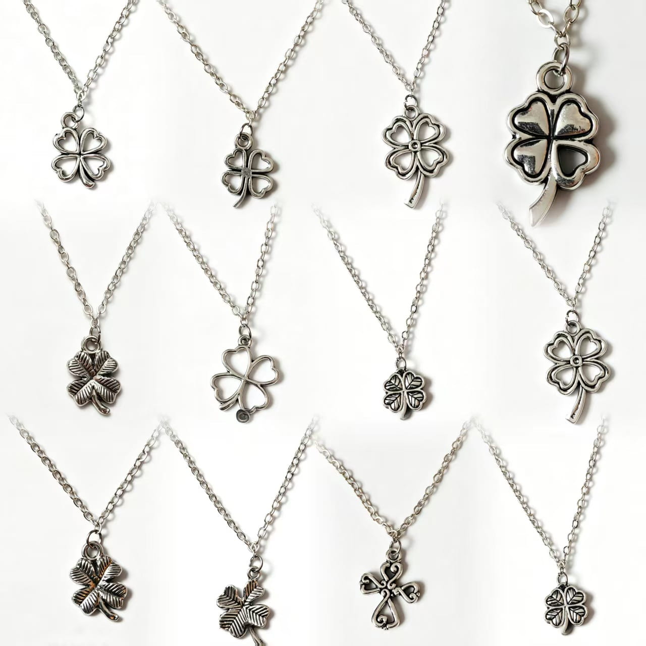 g_5040_0.jpg "Four Leaf Clover" Sterling Silver Necklace - 图片 1