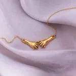 "Make A Promise" Gesture Sterling Silver Necklace - 图片 4