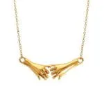 "Make A Promise" Gesture Sterling Silver Necklace - 图片 5