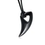 Shark Tooth Pendant Titanium Steel Men's Necklace (Wax Rope) - 图片 5