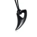 Shark Tooth Pendant Titanium Steel Men's Necklace (Wax Rope) - 图片 6