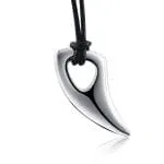 Shark Tooth Pendant Titanium Steel Men's Necklace (Wax Rope) - 图片 7