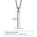 Simple Tungsten Steel Men's Necklace - 图片 9
