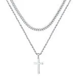 Religious Cross Stainless Steel Men's Necklace - 图片 5