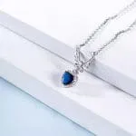 "Forever By My Side" Angel Wing Heart Cut Sterling Silver Necklace - 图片 2