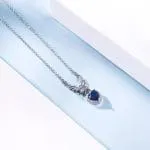 "Forever By My Side" Angel Wing Heart Cut Sterling Silver Necklace - 图片 3
