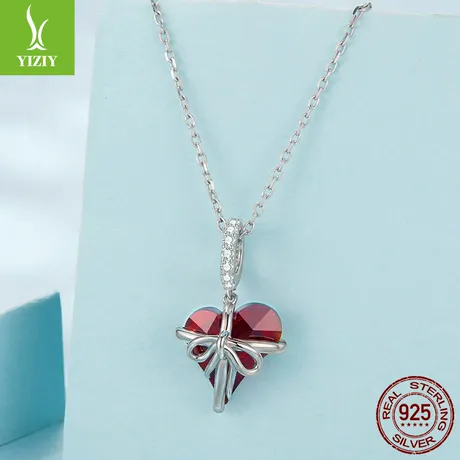 nk10_352_1000956331681.jpg "Eternal Love" Heart Cut Sterling Silver Necklace With Birthstones - 图片 1