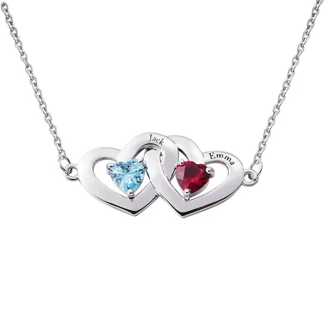 nk10_353_972397775166.jpg Furry Friends Heart Personalized Birthstone Sterling Silver Necklace - 图片 1